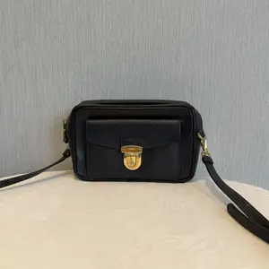 Pre-owned PRADA Black Saffiano Leather Crossbody Camera Bag
