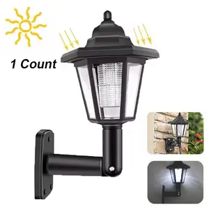 Solar LED Outdoor Garden Light, Energy Saving Wall Lamp for Yard Decoration, Rechargeable Lithium Batteries, Bulb Included