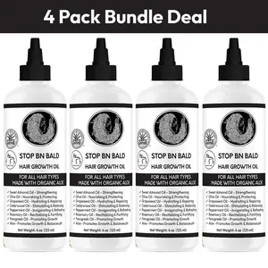 4 BOTLLES Bundle Sale - STOP BN BALD - Hair Growth Oil for All Hair Types