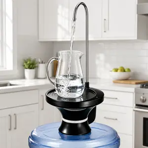 Intelligent Desktop Water Dispenser - USB Charging Automatic Water Pump, Universal Bottle Compatibility for Home, Office Use (Black)