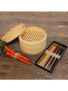 BergHoff Bamboo 11-piece Steamer Set: Steamer & Chopsticks