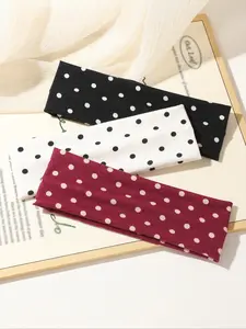 3pcs Sweet Polka Dot Hair Bows Set, Combination, Vintage Style Headbands for Daily Commute, Party, Holiday
