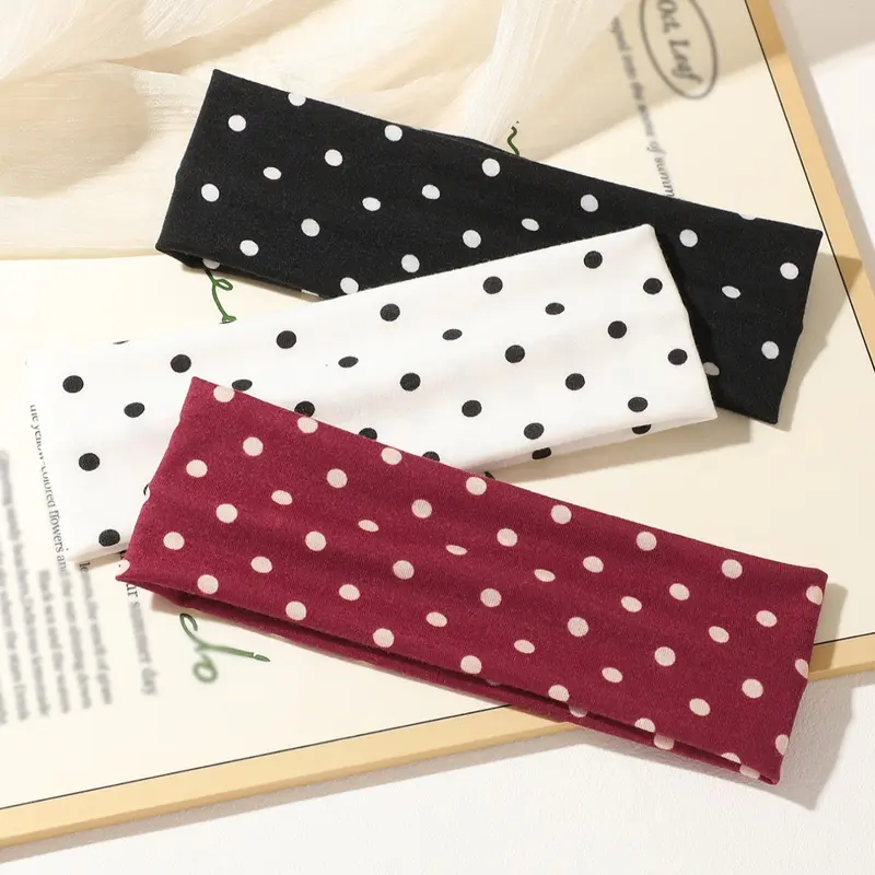 3pcs Sweet Polka Dot Headband Set, Vintage Style Headband Combination, Hair Accessories for Daily Commute, Parties & Holidays, Versatile Hairstyle Accessory