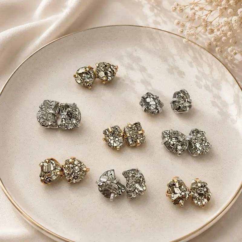 Pyrite Stone Earrings