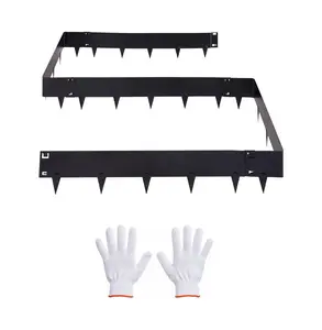Galvanized Steel Landscape Edging, 6-Pack - 40 x 8.15 Inch Metal Garden Edge for Flower Beds, Yard - Heavy Duty, Easy Install, with Gloves Default