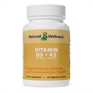 Natural Wellness - Vitamin D3 & K2 Gluten Free, GMO Free, Made in the USA