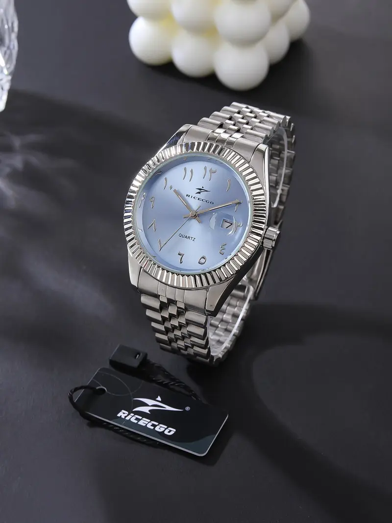 Womens Silver Blue Adjustable Strap Stainless Steel Arabic Numerals Luxury Watch Amazon.com: OLEVS Silver Watches for Women Dress Small Black  main image 3