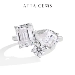 Total 5.5CT Lab-Creatred Moissantie Ring for Women Engagement Ring Fine Jewelry Classic Elegant Everyday R246