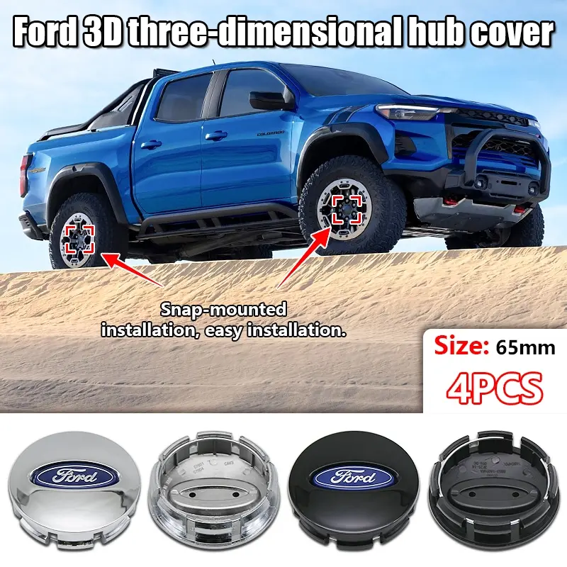 Ford Wheel Center Caps Set, Durable High-Quality Car Tire HUB Covers, 4-Piece Automotive Accessories, Practical Design with Durability and Protection for Ford Vehicles