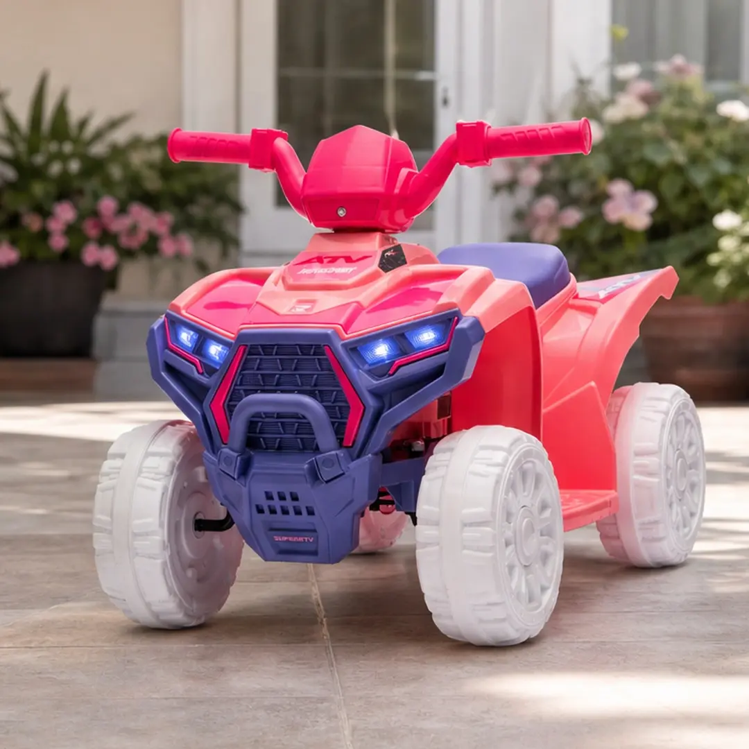 ARCH 6V Electric Mini Quad 4-Wheeler for Kids (Ages 3-5), RWD Battery-Powered Off-Road Toy Car, Anti-Slip Wheels, Multiple Colors, Indoor/Outdoor Use, Plastic, ASTM Certified, 9.70 lb, Four Wheeler