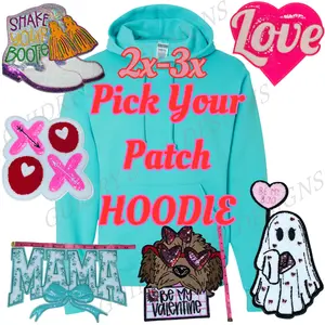 (2x-3x) Pick Your PATCH  Hoodie Women Long Sleeve Pick Your Color Casual Pullover Womenswear Comfortable Everyday