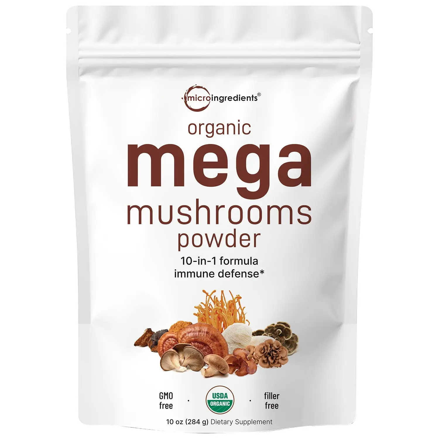 Micro Ingredients Organic Mega 10 mushroom Powder Healthcare Dietary