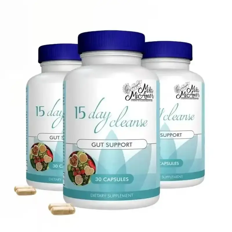 Mila McAnner 15 Day Cleanse Gut and Colon Support Caffeine Free Advanced Formula with Senna Cascara Sagrada Psyllium Husk Non-GMO Probiotics