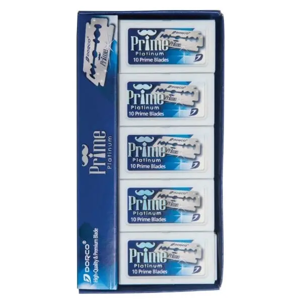 Dorco Prime Shaving Razor Blades Infused with All-Natural, Cooling Alcohol-Free, Gentle Non-Irritating, Hypoallergenic Body-Safe Oils, Cooling Alcohol-Free Oils, Gentle Non-Irritating Oils