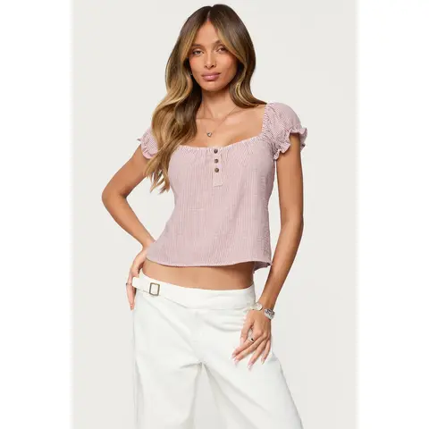 Rhory Pinstripe Babydoll Top