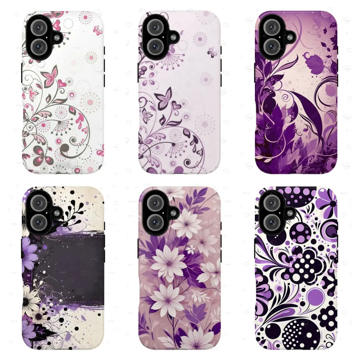 Retro Gothic Purple Case | Aesthetic Floral Vine Art | Dark Whimsical Grunge Lavender Flower Cover | for iPhone 17/16/15/14/13/12/11ProMax Plus for Samsung phones, suitable for both men and women, Perfect Gift for Women Men.A gift for the fans.