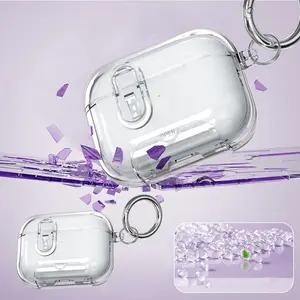 Transparent Stand Support Wireless Charging Anti-Drop Earphone Case, Compatible with AirPods 4/3 Pro2 Pro 1/2, Protective Cover, Protection