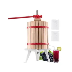 summervibes VEVOR 4.75 Gal/18L Fruit Wine Press, Solid Wood Basket with 8 Blocks, Heavy Duty Manual Juice Maker, Cider Apple Grape Tincture Honey Olive Oil Making Press with Handle for Kitchen, Home, Juice Extractor Machine
