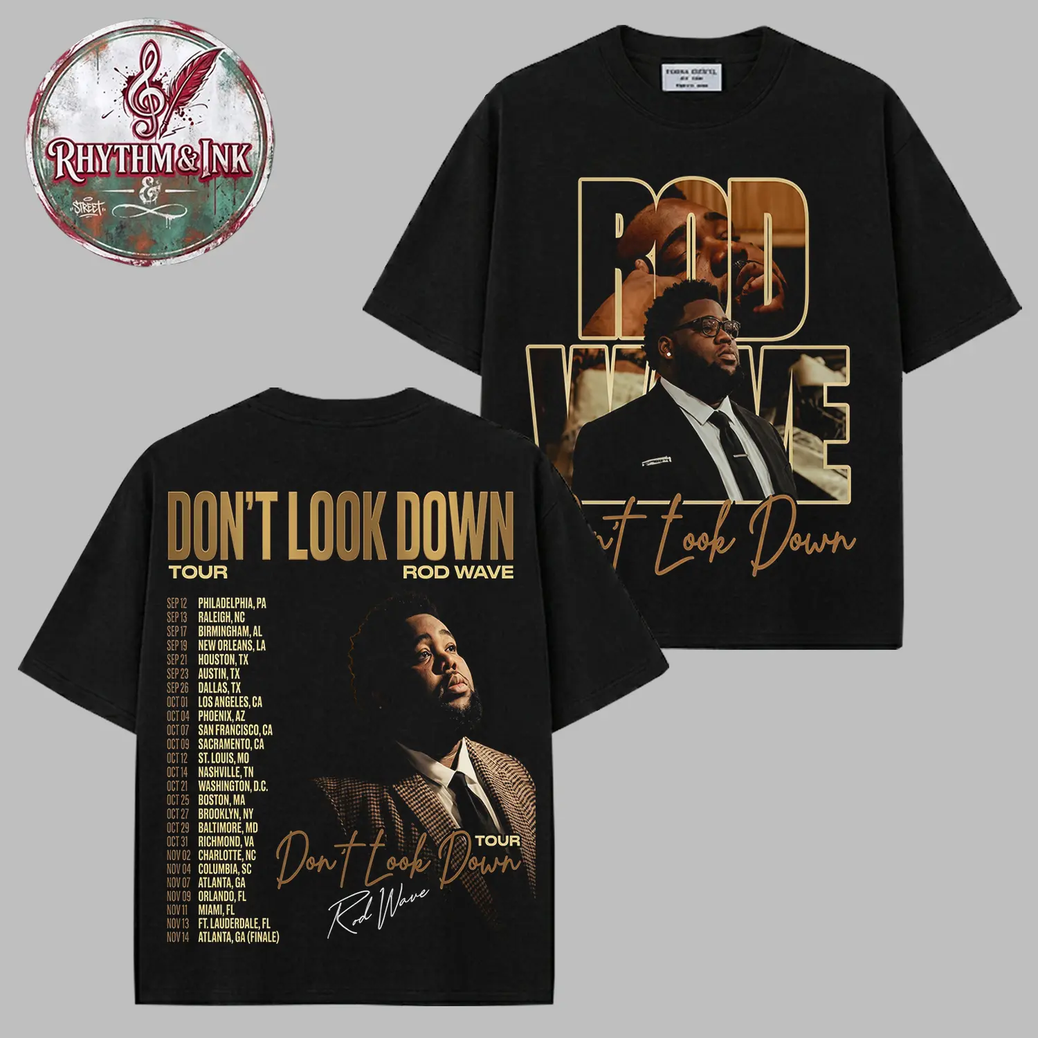 Rod Wave Don't Look Down Tour 2026 V5 Premium Cotton T-Shirt, Double Sided Concert Merch Graphic Tee, Vintage Bootleg Hip Hop Rap Streetwear Shirt, Music Tour Fan Gift