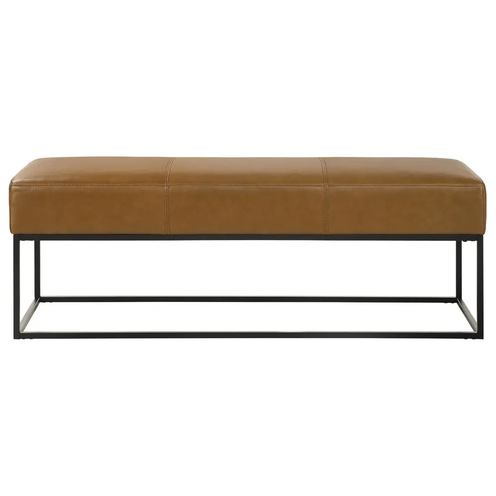 Palacios Tan Leather Bench Palacios Tan Leather Bench