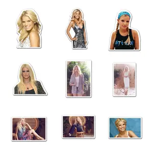 Jessica Simpson Sticker Pack 9 PCS Vinyl, Music Car Wall Kid Phone Book Stickers, Funny Sticker Decal Decor