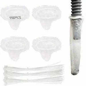 150 Pack Lint for Machine Hose - Washer Hose Lint Catcher Laundry Hair Catcher Includes 150 Nylon Mesh Lint and 150 Cable Ties Fits Most Machine (Disposable)