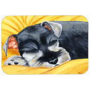212 MAIN Large Rectangular Tempered Glass Cutting Board - Heatproof Kitchen Chopping Board with Unique Snoozing Schnauzer Print