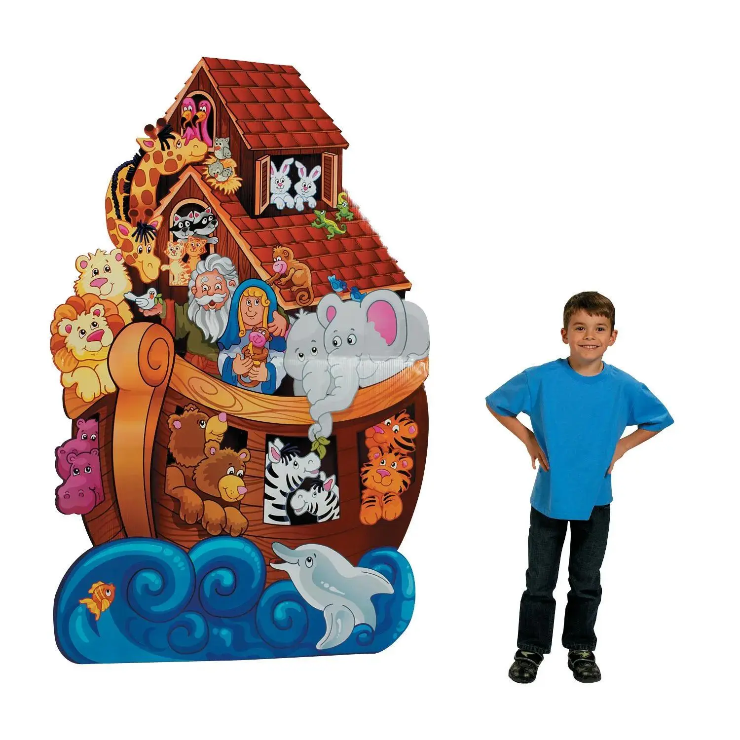 Multicolor 71" Noah's Ark Cardboard Cutout Stand-Up, Festive & Party Supplies Accessory for Home Decor