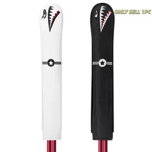 Golf Alignment Stick Cover with Buffer Lining, Shark Mouth Pattern, Durable Protector, Fashionable Accessory, Perfect Gift for Golfers