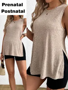 Maternity Casual Versatile Solid Color Side Slit Camisole cute outfits affordable clothes comfy clothing