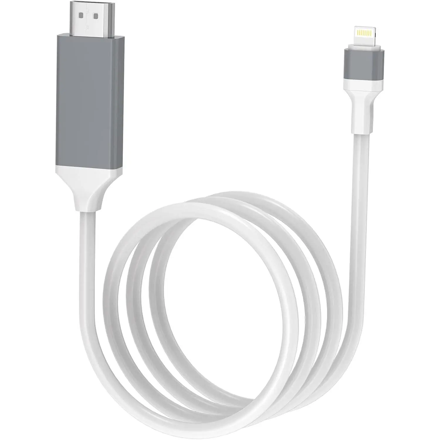 [Upgraded] Lightning to HDMI Adapter, Apple MFi Certified 1080P HDTV Cable Adapter Compatible with iPhone,iPad Digital AV Sync Screen Connector on HD TV Monitor Projector-NO Need Power Supply (White)