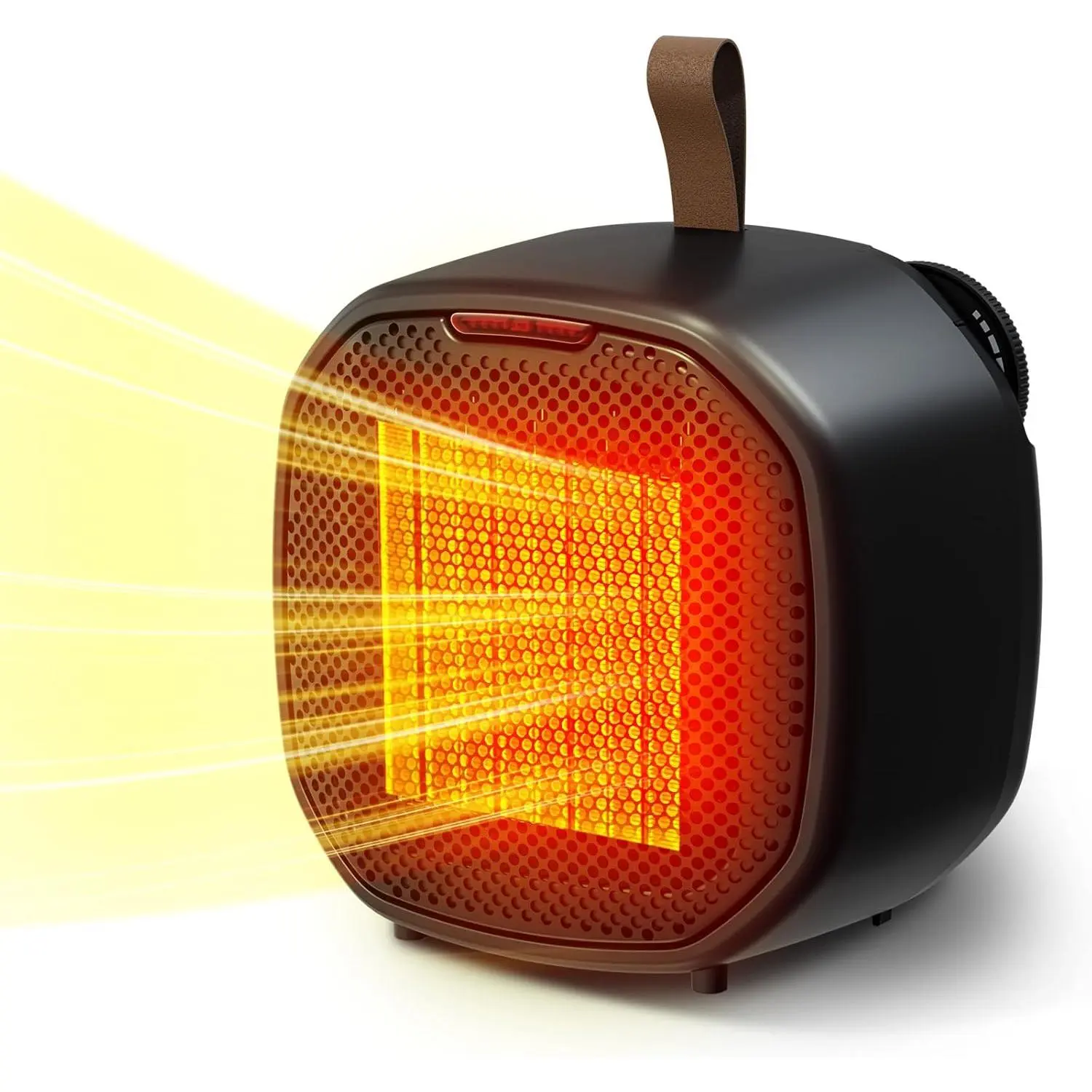 R.W.FLAME Portable Electric Ceramic Space Heater - Mini Size for Indoor Office Desk Use, Overheating Protection, Tip-Over Protection, Adjustable Thermostat, Fast Small-Space Heat, Auto Shut-Off