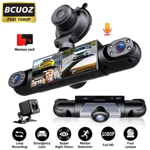 4 Channel 1080P Full HD Dash Cam with Night Vision - Front, Rear, Left & Right Coverage, 64GB Card, 3.16” IPS Screen, Wide Angle.