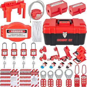 VEVOR 42 PCS Lockout Tagout Kits, Electrical Safety Loto Kit Includes Padlocks, 5 Kinds of Lockouts, Hasps, Tags & Ties, Box, Lockout Safety Tools for Electrical Risk Removal in Industrial, Machinery
