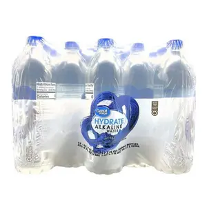Great Value Hydrate Alkaline Water 23.7 fl oz Bottle 15 Count pH 9.5+ Electrolytes Added for Taste Unflavored Beverage Drink