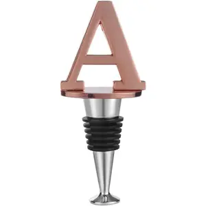 Miicol Wine Bottle Stopper, Prosecco Stopper, Rose Gold Wine Stopper, Personalised Champagne Stopper, Initial Wine Stopper, Funny Prosecco Gift, Wine Lovers Gift, Kitchen Decor, Letter A SZCL
