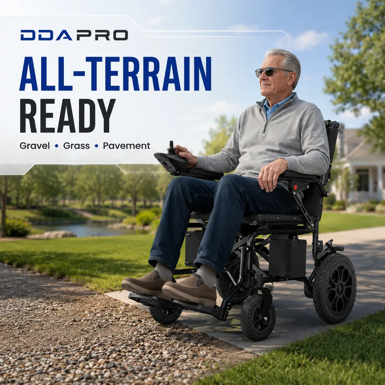 DPRO-Z All-Terrain Foldable Power Wheelchair for Adults - 15 mi Range, 260LBS Heavy-Duty Capacity, Portable Electric Model with Anti-Tip Wheels, Easy Car Trunk Transport for Seniors' Outdoor Adventures