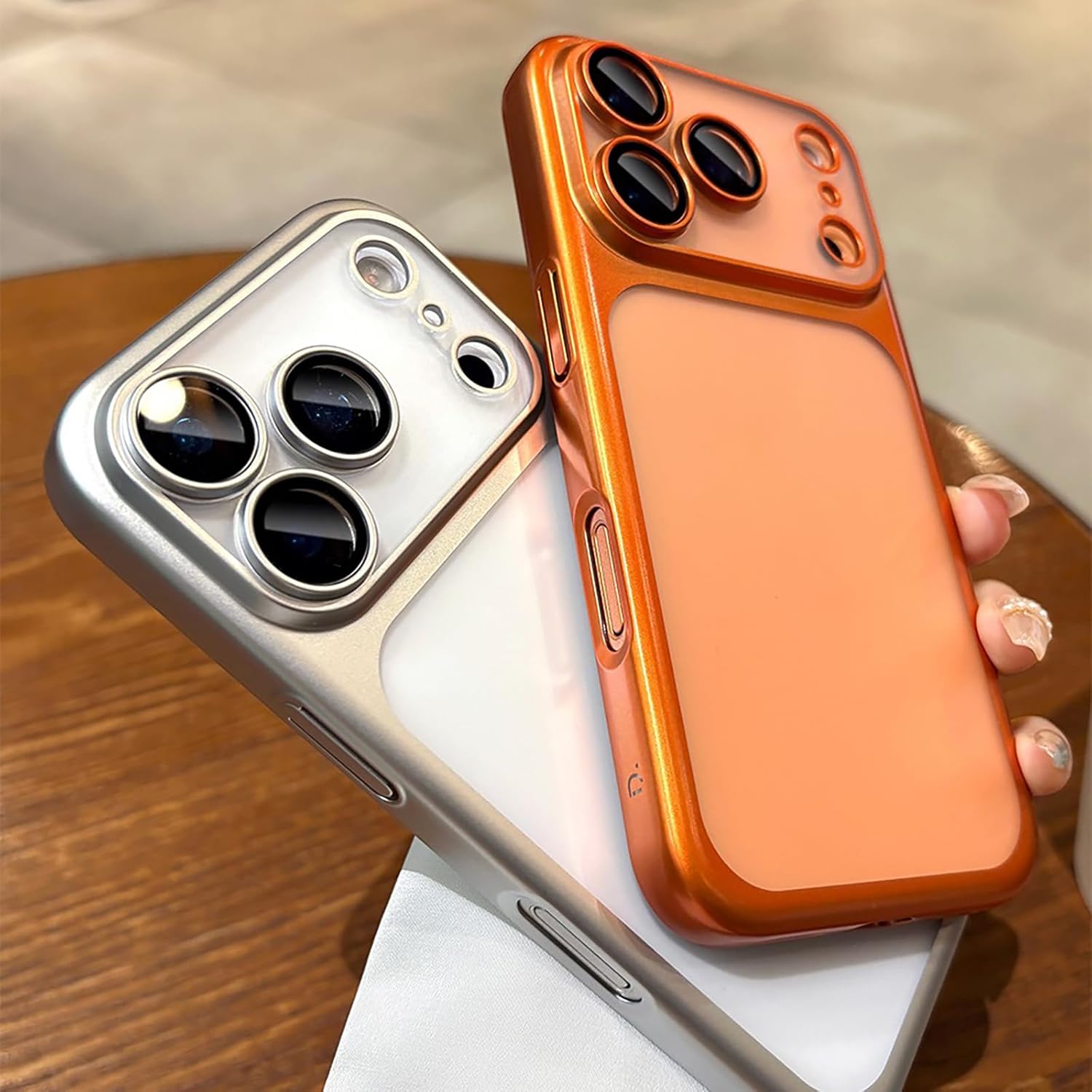 Electroplated Phone Cases for iPhone 17 Pro Max 16 15 14 13 12 Pro Max Plus, Luxury Matte Semi-Transparent, Full Camera Protection, Ultra-Slim Shockproof, Ultra-Thin All-Inclusive Drop-Proof Colorful Case for iPhone 17 Pro Max