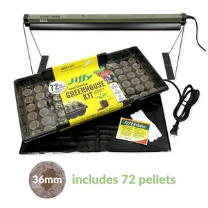 Complete Indoor Seed Starting Kit, Jiffy 72 Cell 36mm Peat Pellets Kit