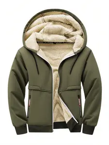 Women's Fleece Lined Hooded Cardigan, Fitted Casual Winter Outerwear Jacket, Warm & Stylish Thicker Fabric, Perfect for Cold Weather