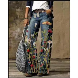 Spring and Summer Wide-Leg Pants Straight Urban Casual Trousers No Belt High-Waisted Trousers