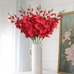 10 Piece Gladiolus Artificial Flowers, 30.3 Inch Silk Gladiolus Stems, Home Wedding Office Decoration, Fake Gladiolus for Decor
