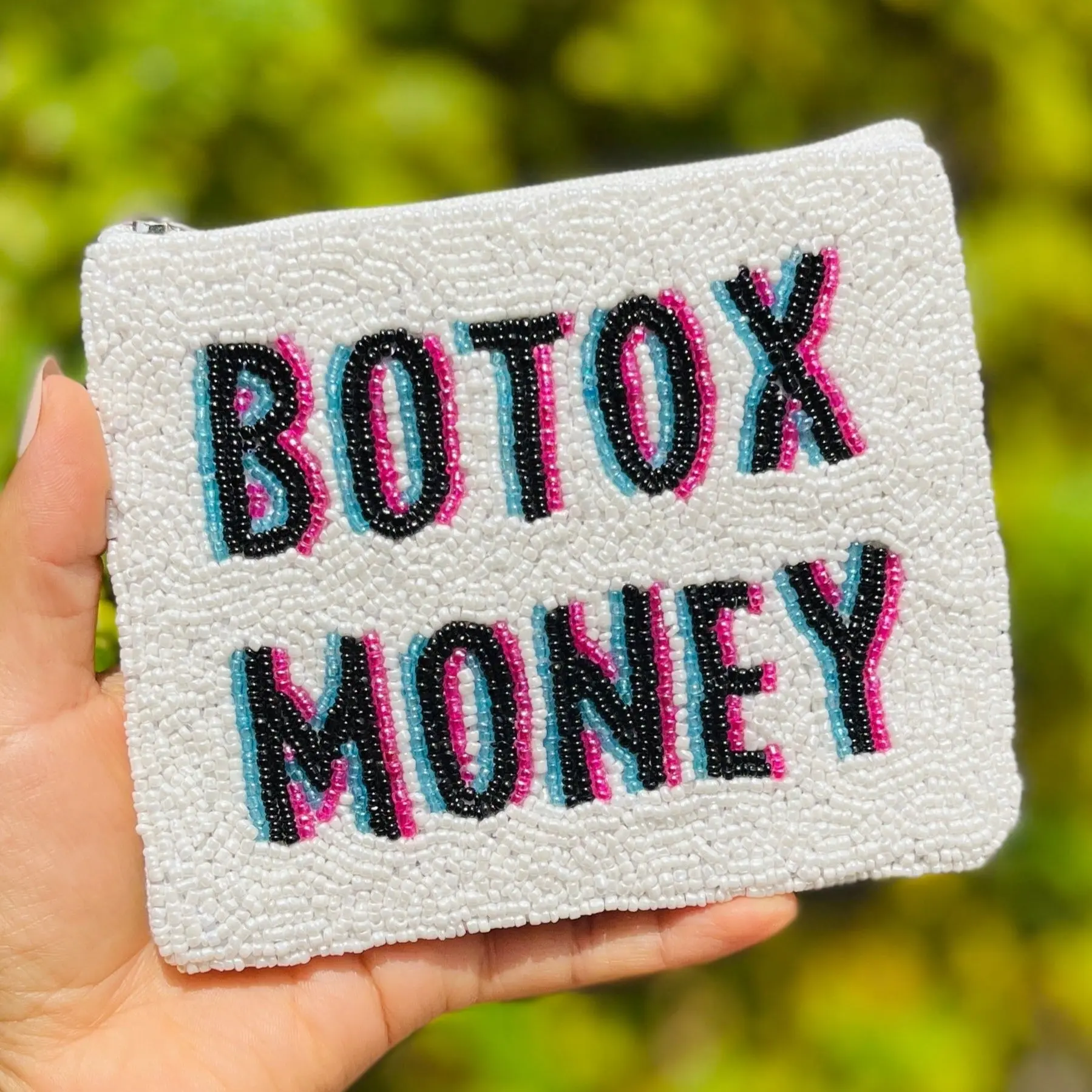 Botox Money Beaded Coin Purse Fashionable Wallet Compact Size
