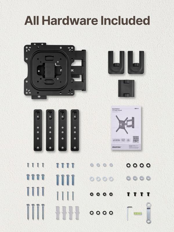 MonTek Full Motion TV Wall Mount for 13–95 Inch Flat & Curved TVs and Monitors, Swivel & Tilt Articulating Bracket, Max VESA 400x400mm, Holds up to 110 lbs, Perfect Center Design Adjustable Black