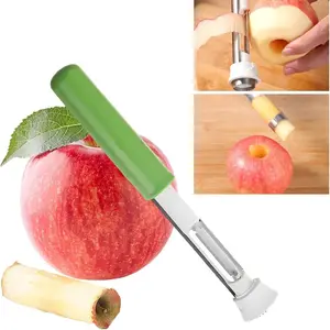2-in-1 Apple Corer & Peeler Tool — Stainless Steel Fruit Core Remover for Apples, Pears & Bell Peppers, Easy-Grip Handheld Kitchen Gadget