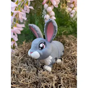 Clover Cottontail- Articulated Bunny, Rabbit Fidget, Spring Decor