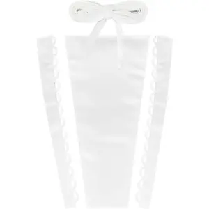 AHANDMAKER Adjustable Satin Corset Back Kit, 18.9x9.5 in Smooth Cloth Strap & Sew-on Lace-Up Cord, Halloween Wedding Gown Prom Dress Zipper Replacement & Extender