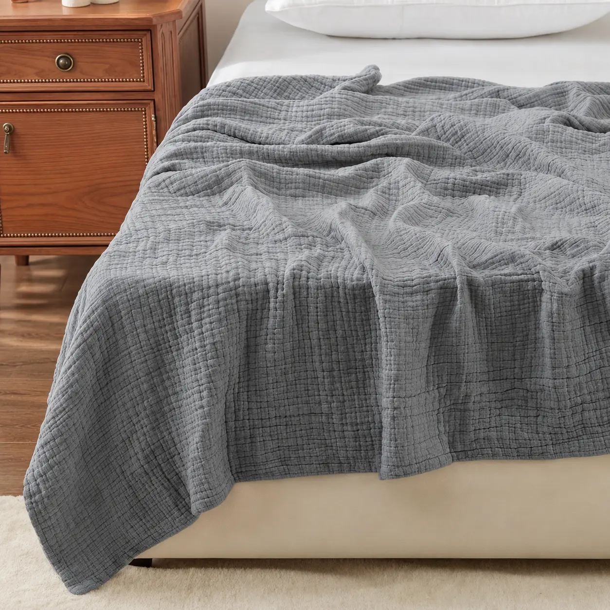 Yoofoss 6-Layer Cotton Muslin Blanket, Lightweight and Breathable Gauze Throw for Bed and Couch, All-Season Home Decor
