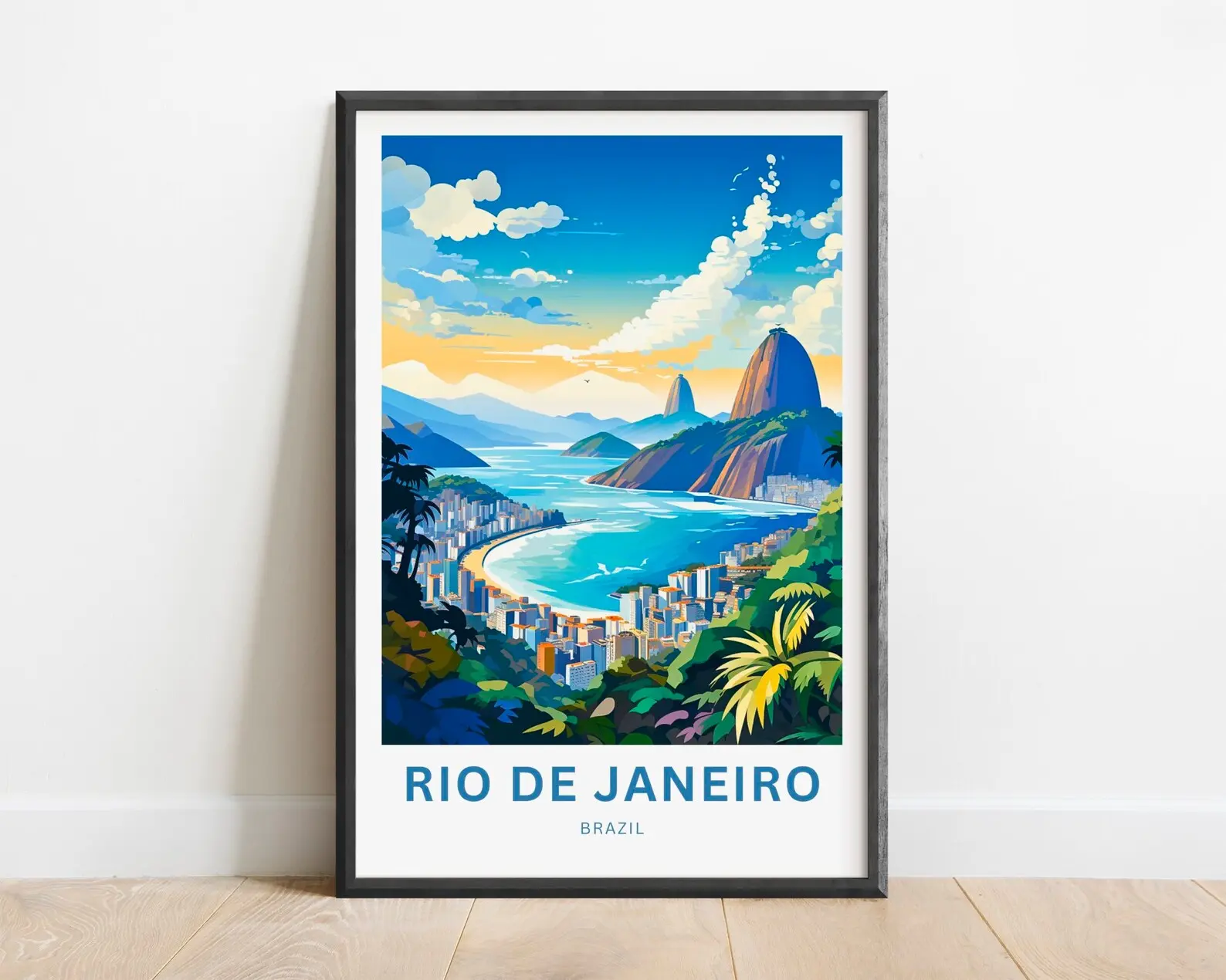 Rio De Janiero Travel Print Rio De Janiero Poster Brazil Wall Art Framed Present Gift Brazil Present