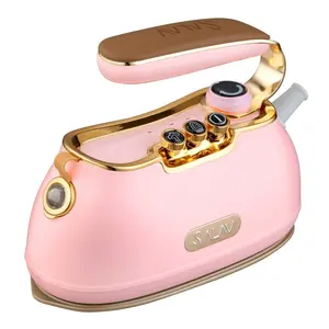 SALAV IS-900 Retro Edition Duopress Steamer and Iron Rose: 1000W, Anti-Drip, 10 Min Steam, 100ml Tank, 8.5ft Cord
